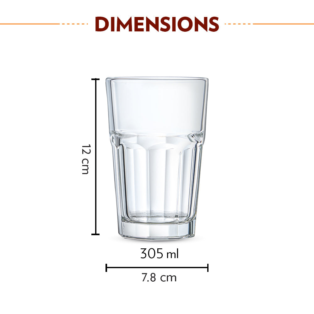 Borosil Crest Glass Tumbler Set