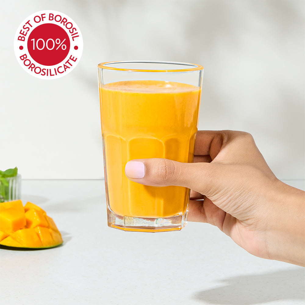 Borosil Crest Glass Tumbler Set