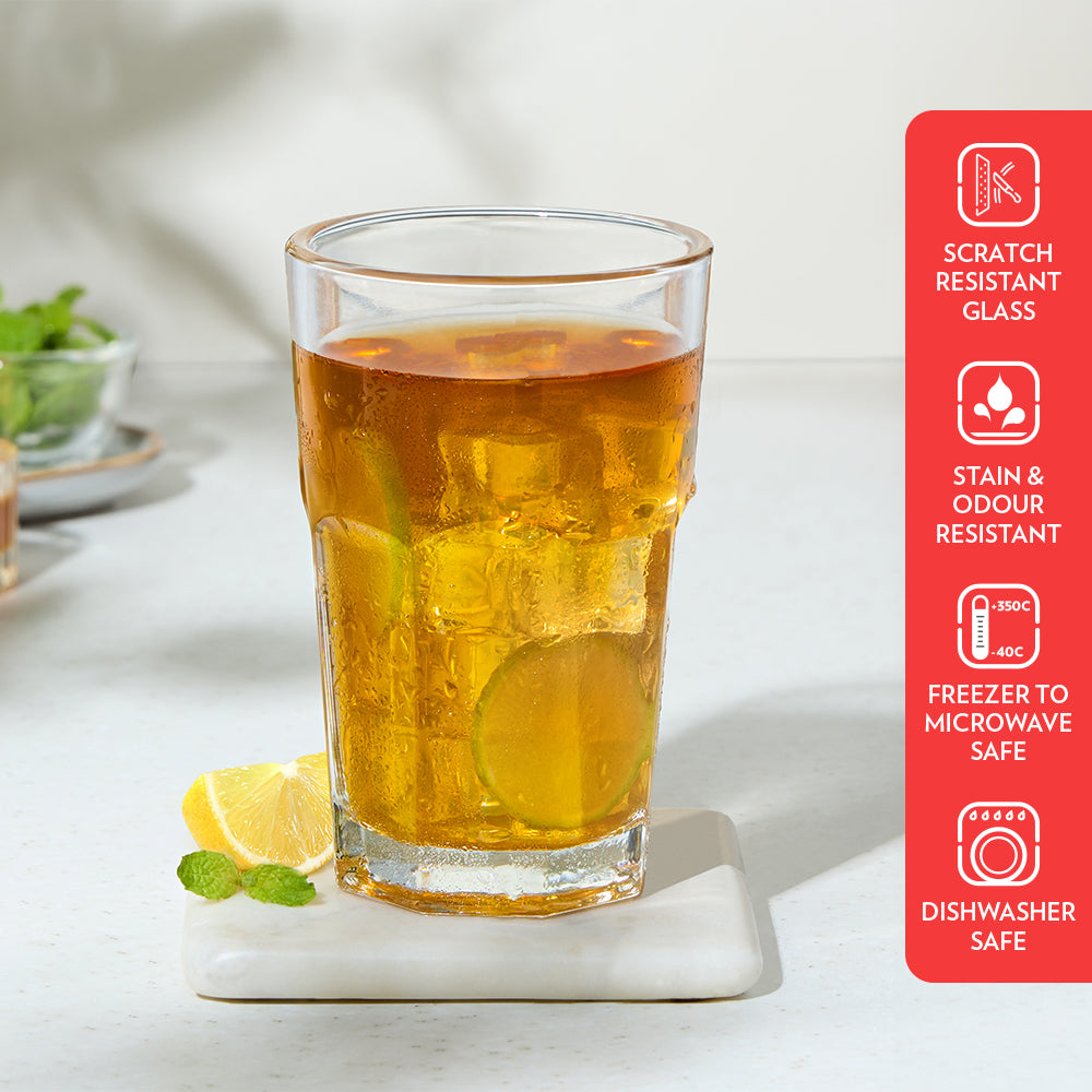 Borosil Crest Glass Tumbler Set