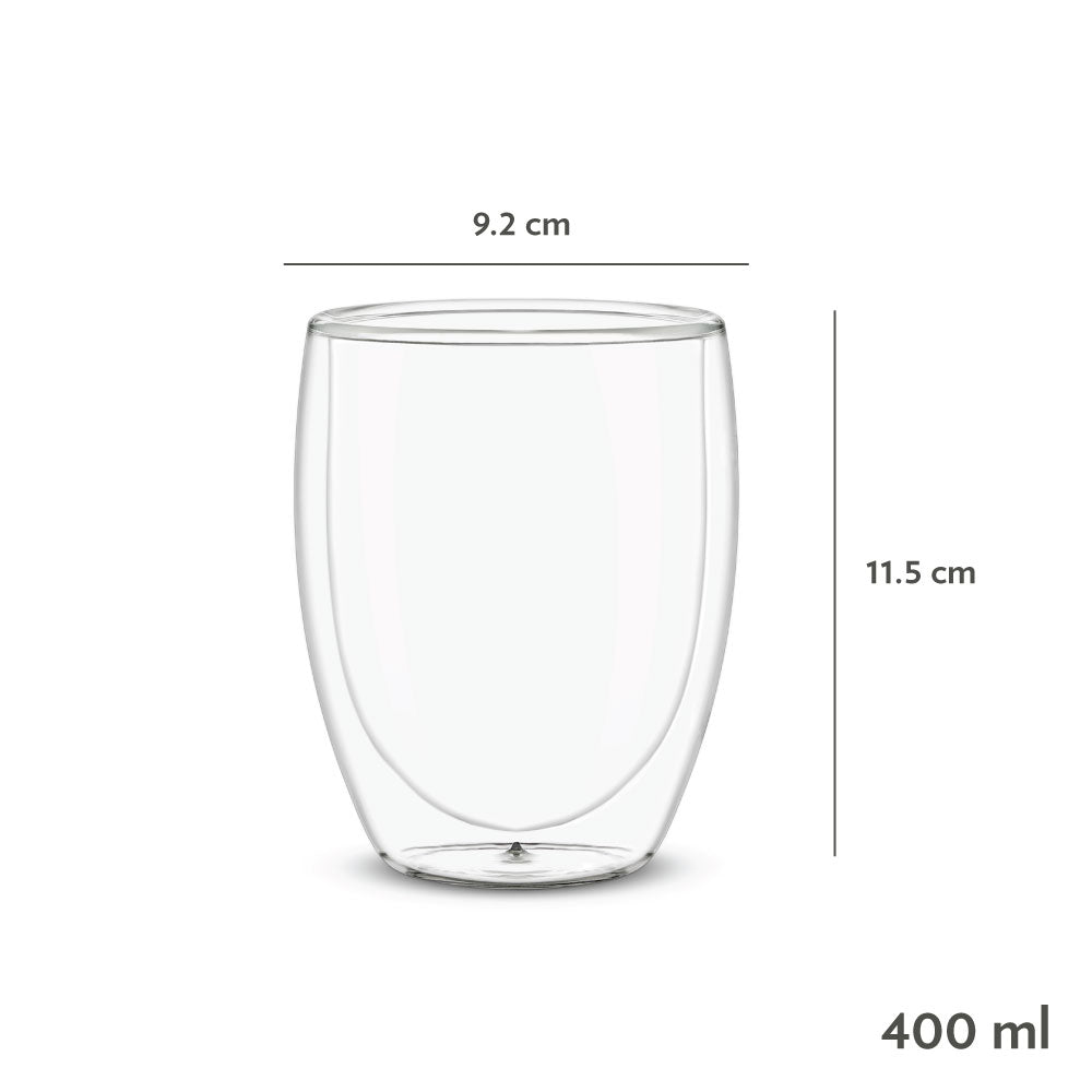 Borosil Milano Double Wall Glass Tumbler