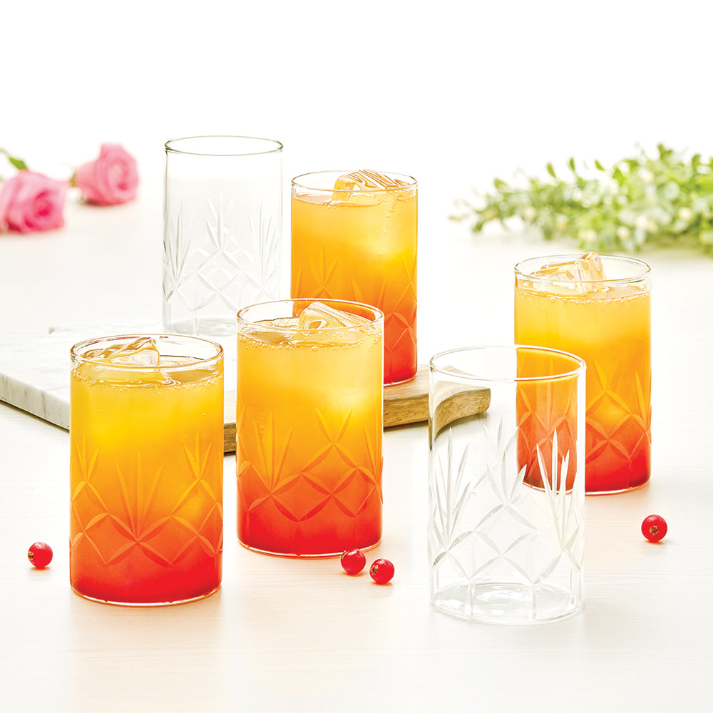 Borosil Meadow Glass. Set of 6. 295ml